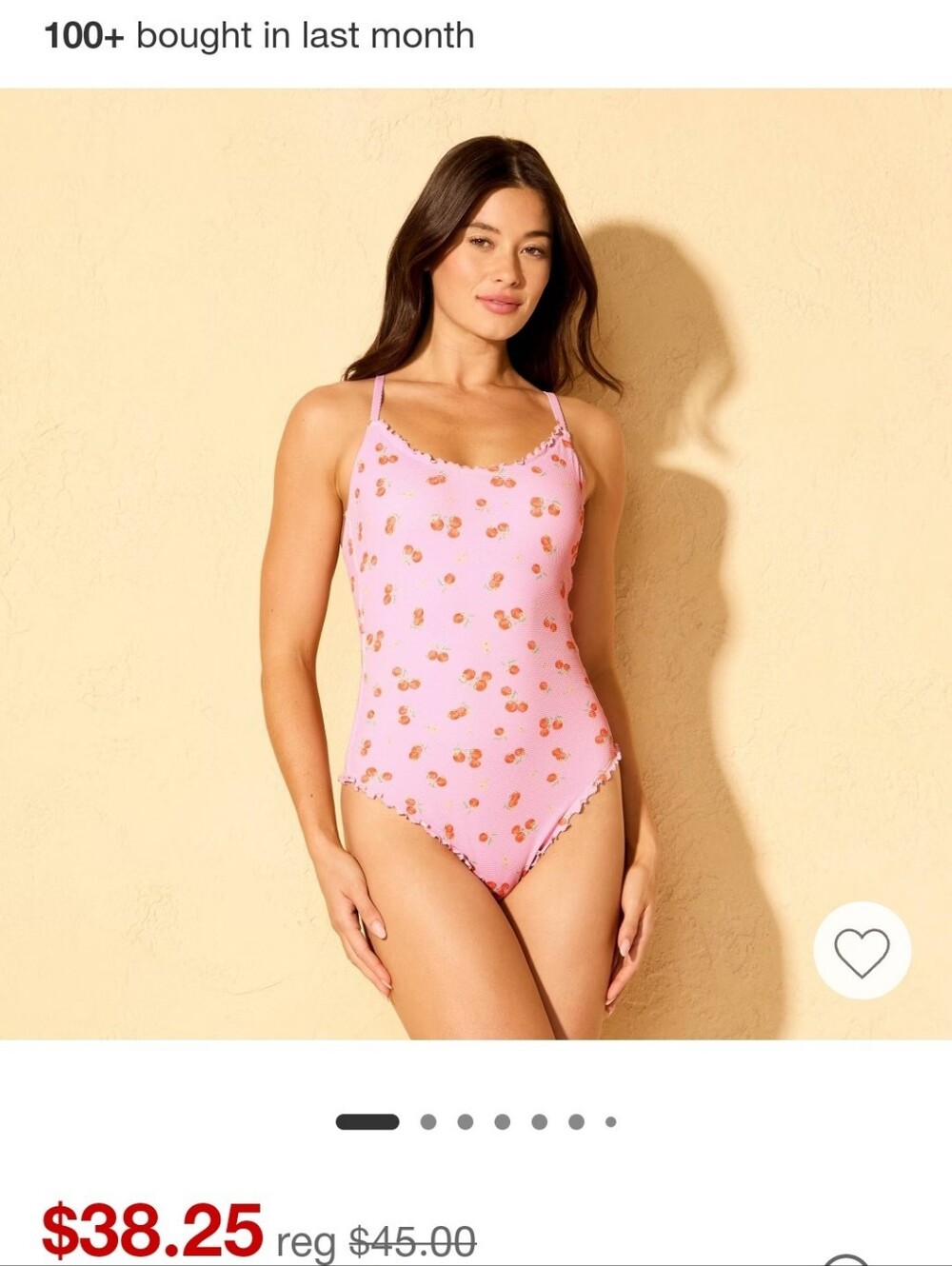 Shade & Shore pink cherry one piece swimsuit